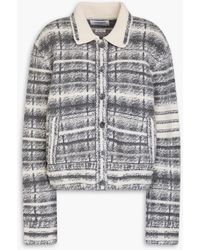 Thom Browne - Checked Jacquard-Knit Wool-Blend Bomber Jacket - Lyst