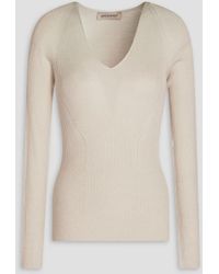 Gentry Portofino - Ribbed Silk And Cotton-blend Top - Lyst
