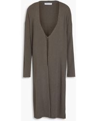 Fabiana Filippi - Ribbed Wool, Silk And Cashmere-blend Cardigan - Lyst