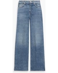 Rag & Bone - Miramar Sofie Denim-Effect Print French-Terry Cotton Wide-Leg Pants - Lyst