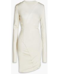 Rick Owens - Ruched Coated Stretch-jersey Mini Dress - Lyst