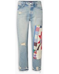 Mother - Carolyn Murphy The Tomcat Cropped Patchwork High-rise Straight-leg Jeans - Lyst