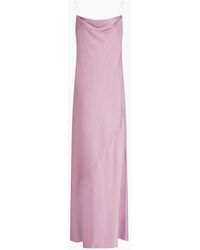aidan by aidan mattox crystal strap satin gown