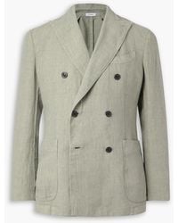 Boglioli - Double-Breasted Garment-Dyed Linen Suit Jacket - Lyst