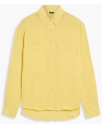 Monrow Crinkled Cotton-gauze Shirt - Yellow