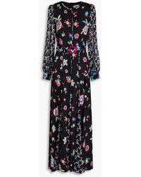 Diane von Furstenberg - Elliot Floral-print Chiffon-paneled Satin Maxi Dress - Lyst