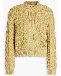 Tory Burch - Mélange Cable-knit Cotton Cardigan - Lyst