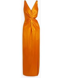 Nicholas - Silvina Twisted Cutout Silk-satin Gown - Lyst