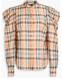 Ulla Johnson - Langley karierte bluse aus einer baumwoll-seidenmischung - Lyst