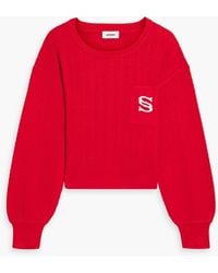 Sandro - Embroide Cable-knit Sweater - Lyst