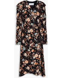 Les Rêveries - Floral-print Silk-crepe Midi Dress - Lyst