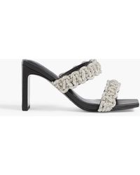 Jonathan Simkhai - Walker Crystal-embellished Cord And Leather Mules - Lyst