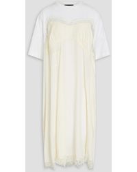 Simone Rocha - Oversized Cotton Jersey-paneled Crepon Midi Dress - Lyst