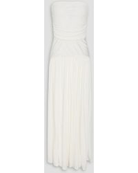 STAUD - Marianna Strapless Ruched Jersey Maxi Dress - Lyst