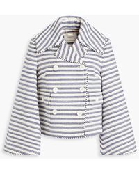 Zimmermann - Striped Cotton-blend Tweed Jacket - Lyst