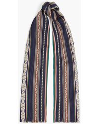 Paul Smith - Frayed Printed Cotton-blend Jacquard Scarf - Lyst