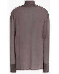Fabiana Filippi - Pussy-Bow Cupro And Silk-Blend Georgette Blouse - Lyst