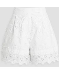 Simone Rocha - Scalloped Broderie Anglaise Cotton Shorts - Lyst