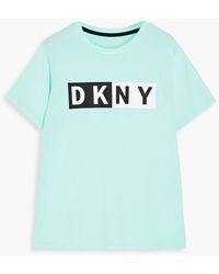 RRP £34.99 DKNY Cotton Logo Print Long Sleeve T-Shirt B15 Lime Green 