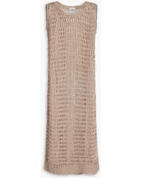 Brunello Cucinelli - Kleid aus einer leinen-seidenmischung mit pailletten - Lyst