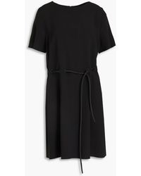 Emporio Armani - Belted Crepe Mini Dress - Lyst