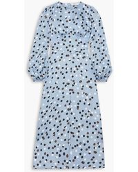 Racil - Elisa Cutout Polka-dot Satin-jacquard Midi Dress - Lyst