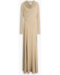 TOVE - Vevina Draped Satin-Jersey Maxi Dress - Lyst