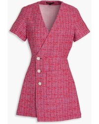 Maje - Cutout Tweed Mini Wrap Dress - Lyst
