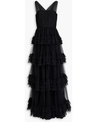 Huishan Zhang - Caitlin Tiered Point D'Esprit Gown - Lyst