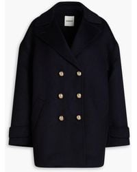Sandro - Double-breasted Wool-felt Coat - Lyst