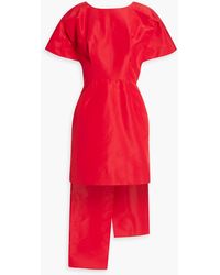 Carolina Herrera - Bow-embellished Silk-faille Mini Dress - Lyst