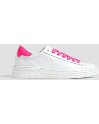 MSGM - Neon Two-tone Leather Sneakers - Lyst