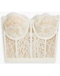 McQueen - Cotton-Blend Corded Lace Bustier Top - Lyst