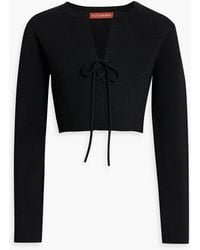 Altuzarra - Cropped Lace-up Knitted Cardigan - Lyst