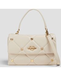 Love Moschino - Embellished Faux Textured-leather Tote - Lyst