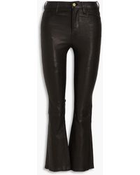 FRAME - Le crop mini boot cropped bootcut-hose aus leder - Lyst