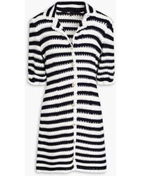 Maje - Striped Crochet Mini Dress - Lyst