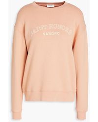 Sandro - Mellow Embroidered French Cotton-terry Sweatshirt - Lyst