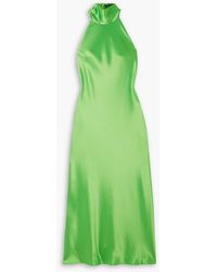 Galvan London - Sienna Satin Halterneck Midi Dress - Lyst