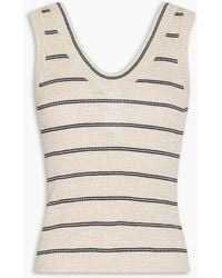 Brunello Cucinelli - Metallic Striped Ribbed-Knit Tank - Lyst
