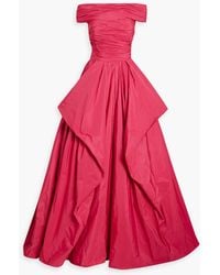 Zuhair Murad - Off-the-shoulder Ruched Taffeta Gown - Lyst