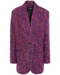 Veronica Beard Crispin Metallic Wool-blend Bouclé Coat Plum - Purple