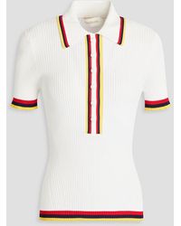Zimmermann - Ribbed-knit Polo Shirt - Lyst