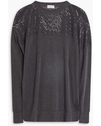 Brunello Cucinelli - Sequin-embellished Linen-blend Sweater - Lyst