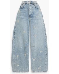 Rag & Bone - Charlie Crystal-Embellished High-Rise Barrel-Leg Jeans - Lyst