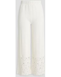 Maje - Crocheted Cotton-blend Wide-leg Pants - Lyst
