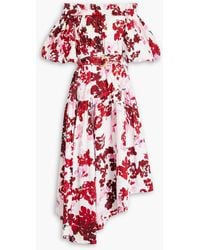 Aje. - Riviera Off-the-shoulder Floral-print Cotton-poplin Dress - Lyst