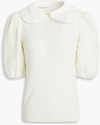 Ba&sh - Swim pullover aus einer woll-, baumwoll-kaschmirmischung mit popeline-besatz - Lyst
