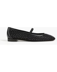 Stuart Weitzman - Arabella Crystal-Embellished Mesh Mary Jane Flats - Lyst