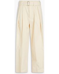 Jil Sander - Belted Cotton-blend Twill Pants - Lyst